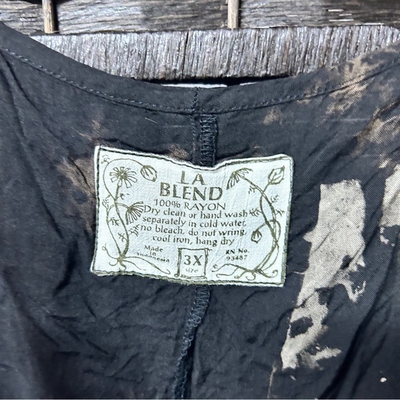 LA Blend off white & black Rayon Dress Overlay Coverup size 3X thin strap - Picture 3 of 6